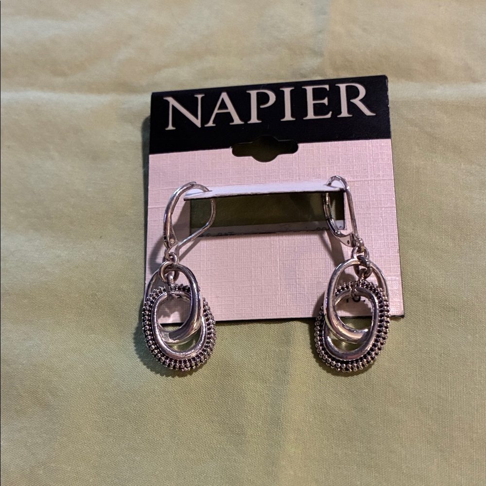 NWT’s- Napier Silver-Tone Oval Hoop Earrings